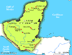 Map of Mayan Civilization centres