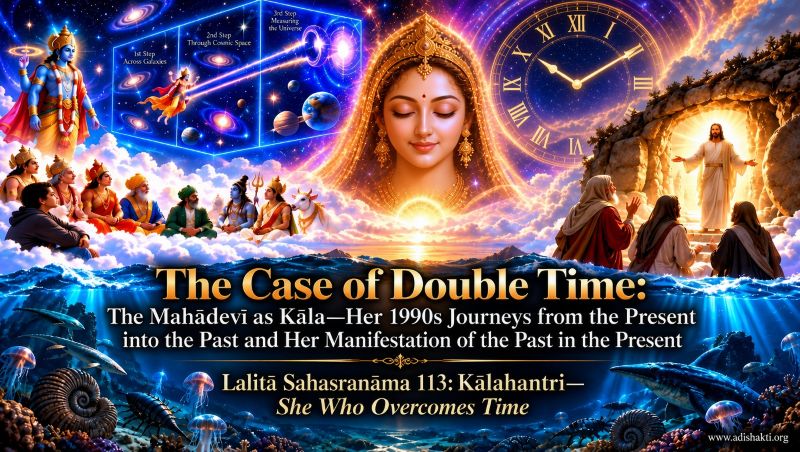 The Mahādevī is Kāla—Time itself, yet eternally beyond Time. 