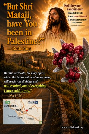 Ruth Flint:&nbsp;But Shri Mataji, have You been in Palestine?