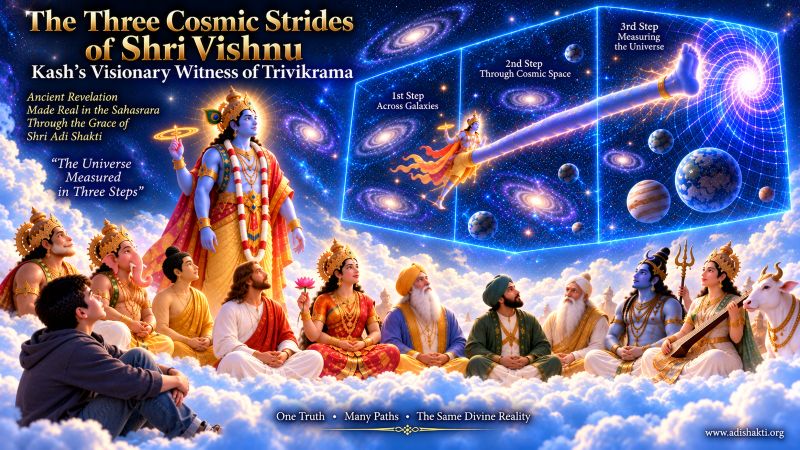 Shri Vishnu — The Three Cosmic Strides of Trivikrama