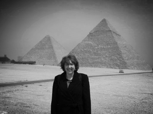 April Deconick visiting the Giza Pyramids, Cairo, Egypt 2005